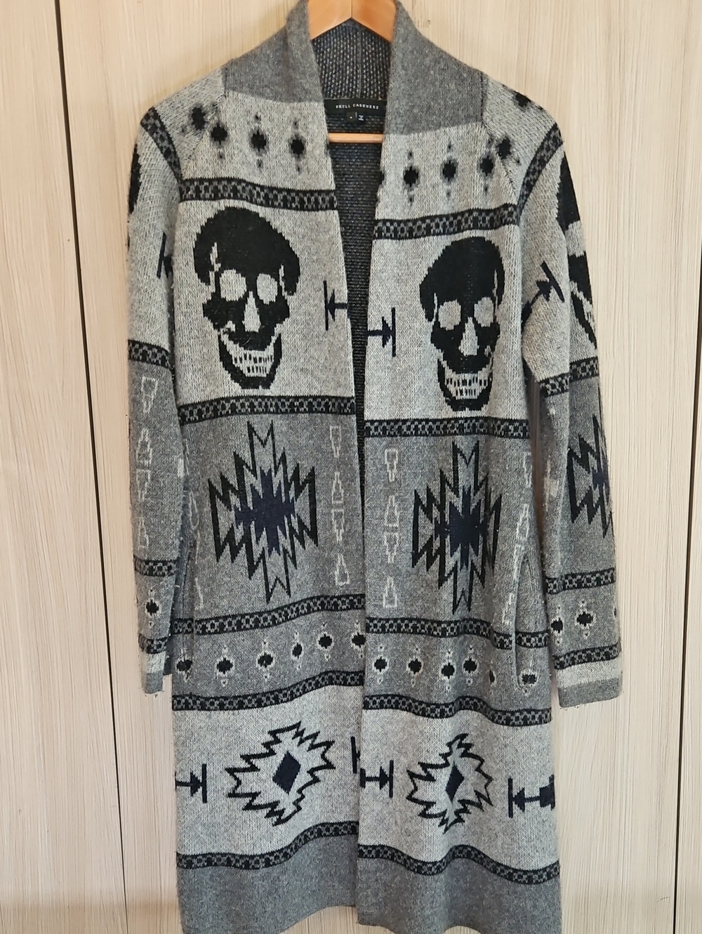 Skull Cashmere Long Cardigan